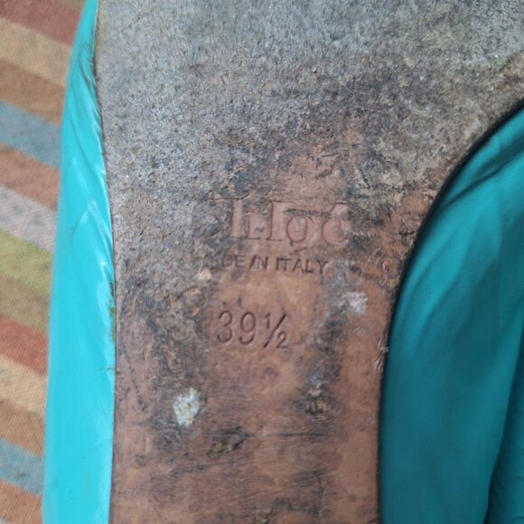 Chloe Aqua Blue Open-Toe Flats - Picture 5 of 10